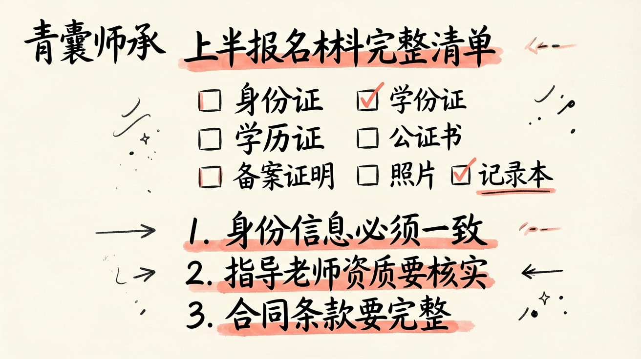 2026年师承报名材料完整清单
