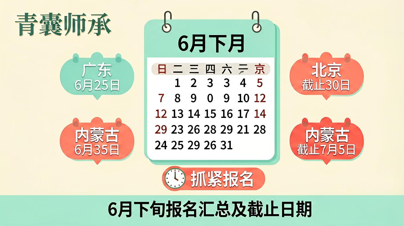 2026年6月下旬各省师承出师考核报名通知汇总