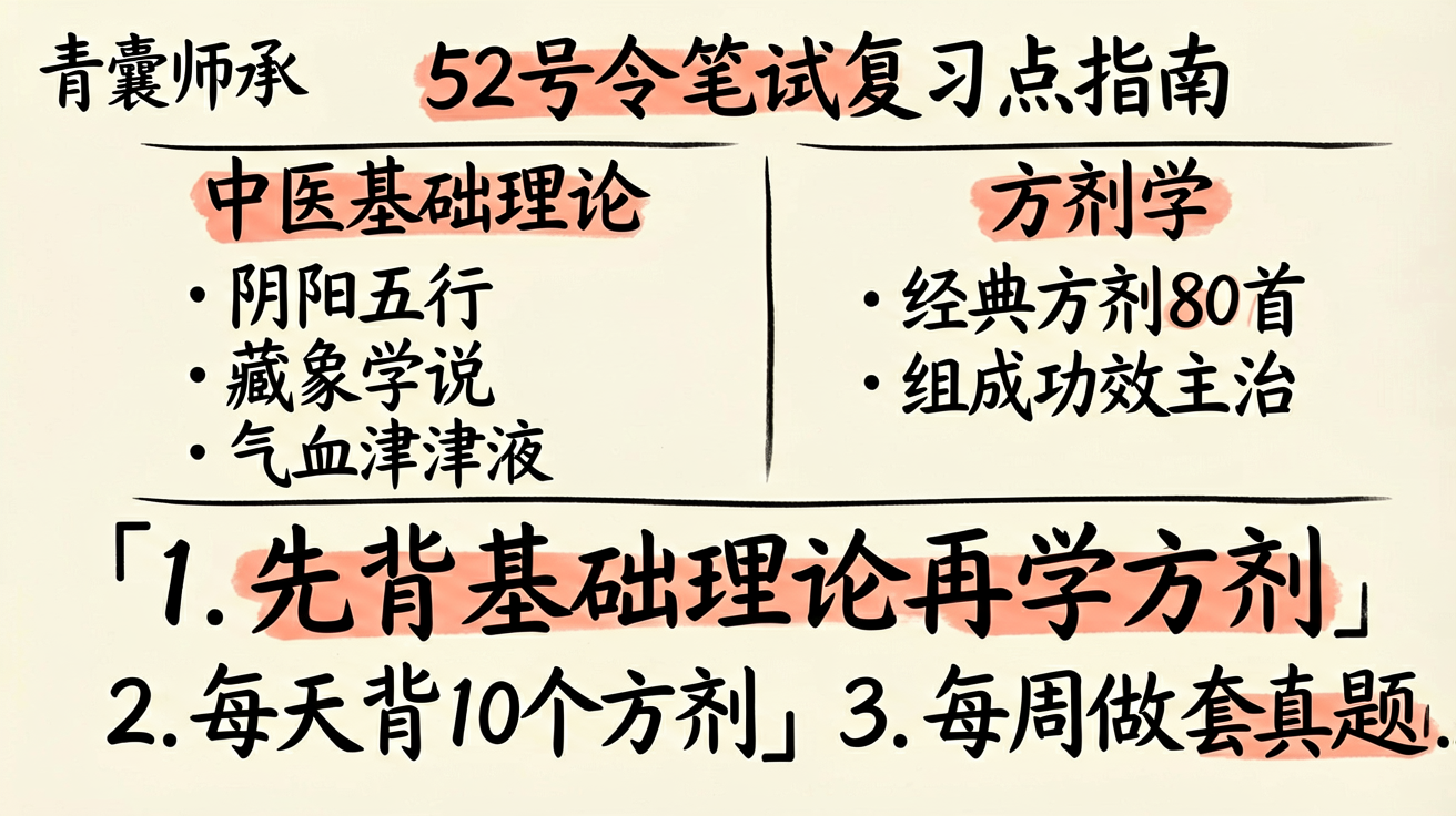 52号令出师考核综合笔试中医基础理论方剂学重点复习