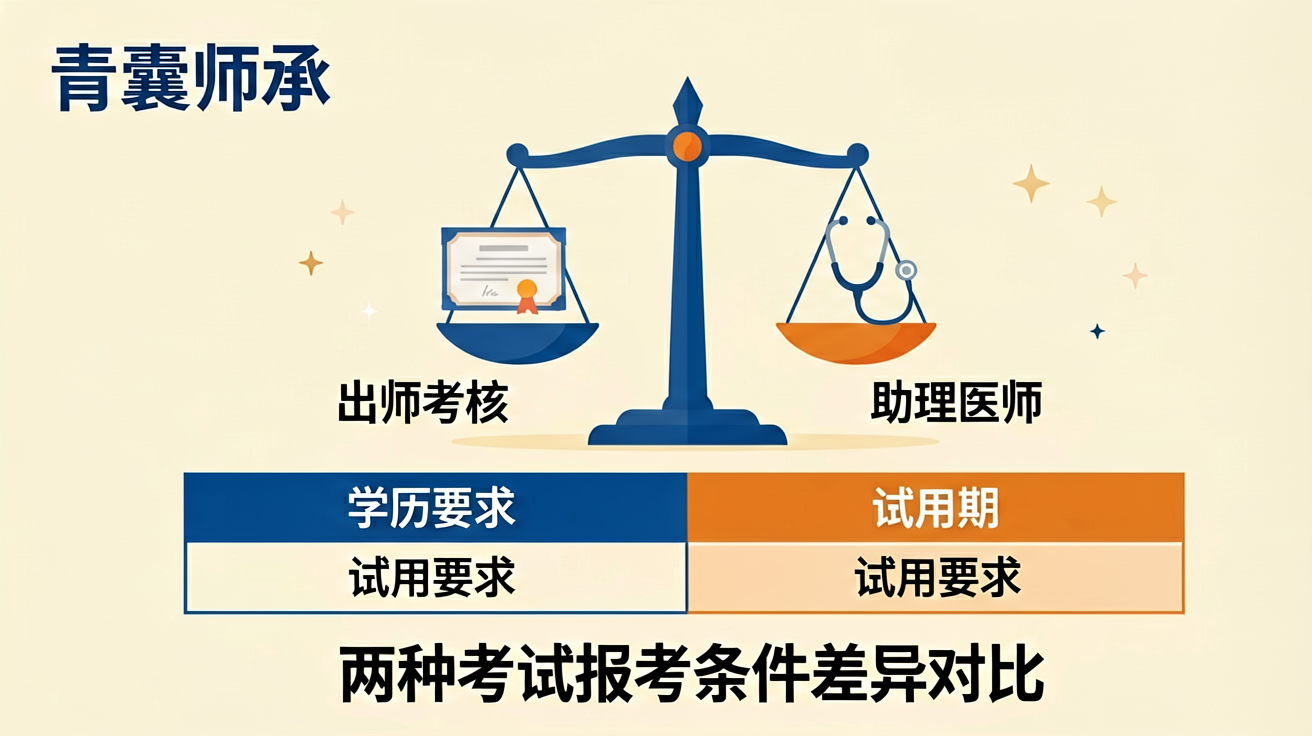 中医师承出师考核与执业助理医师资格考试报考条件差异