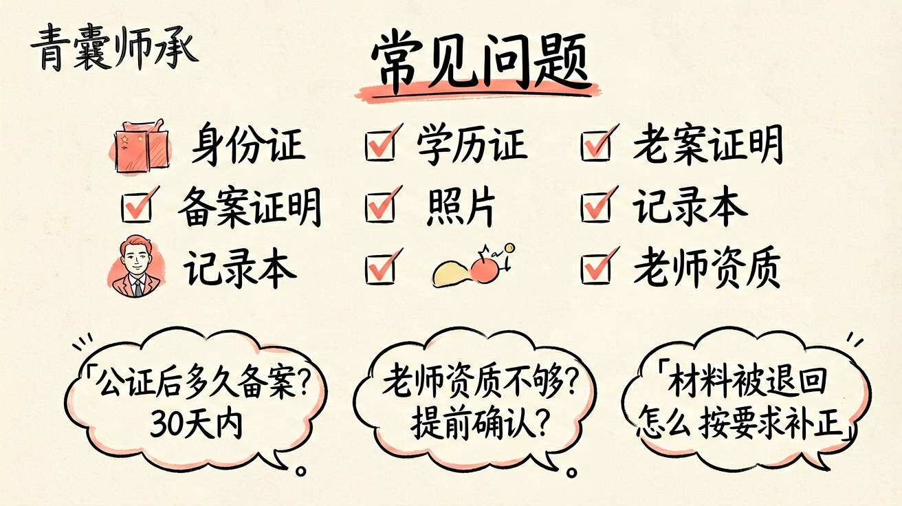 2026年师承报名公证材料准备清单
