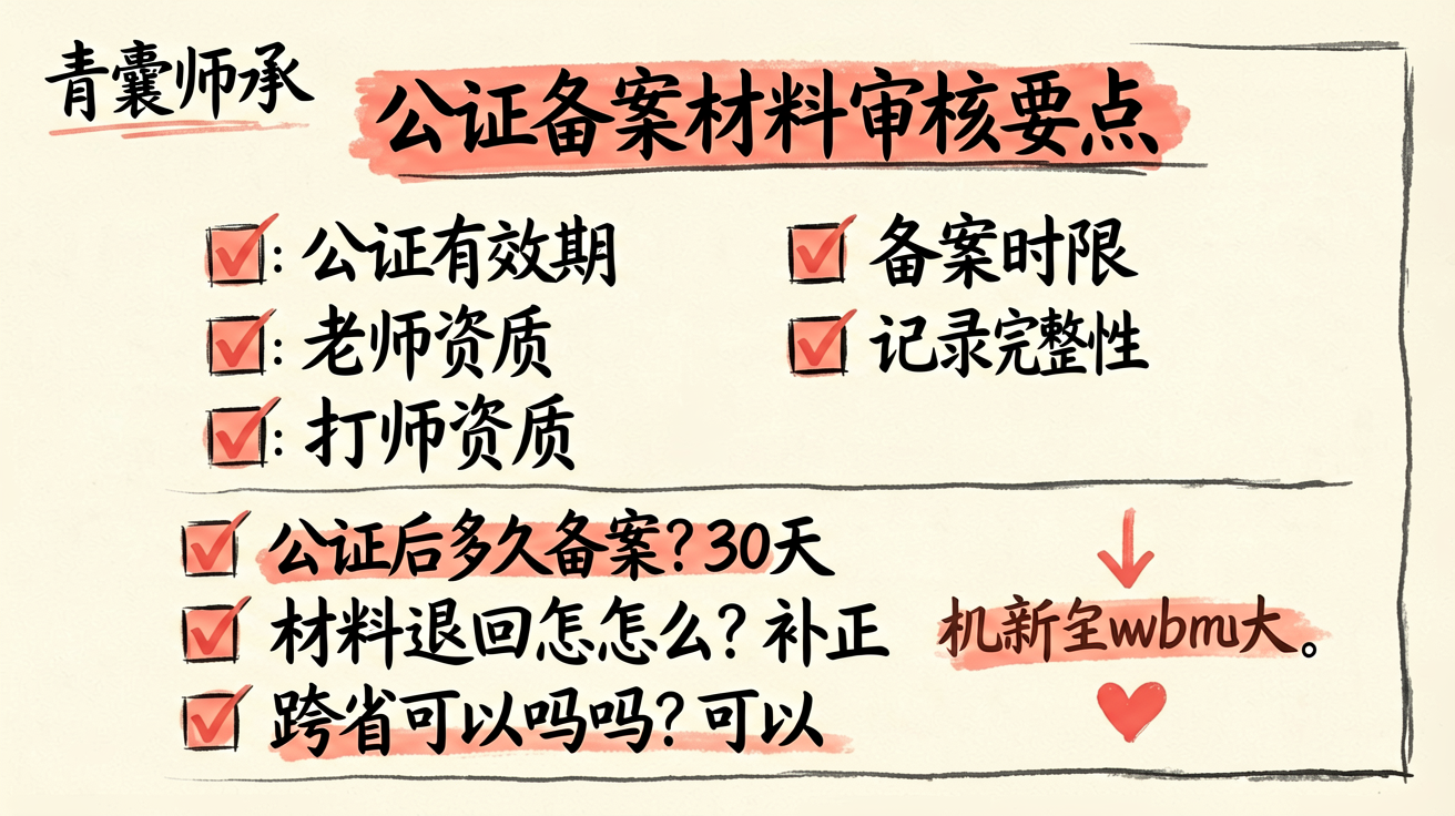 2026年师承报名公证备案材料审核要点