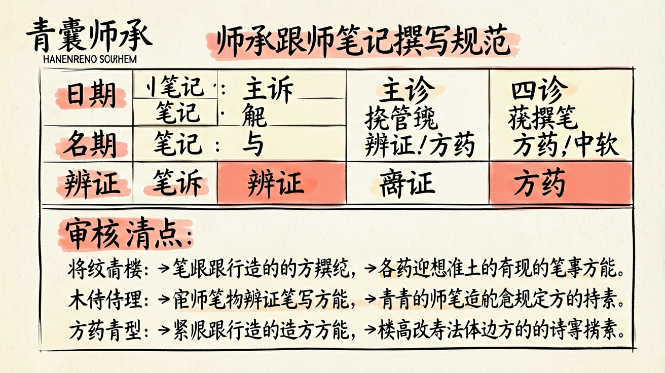 师承跟师笔记撰写规范及审核要点