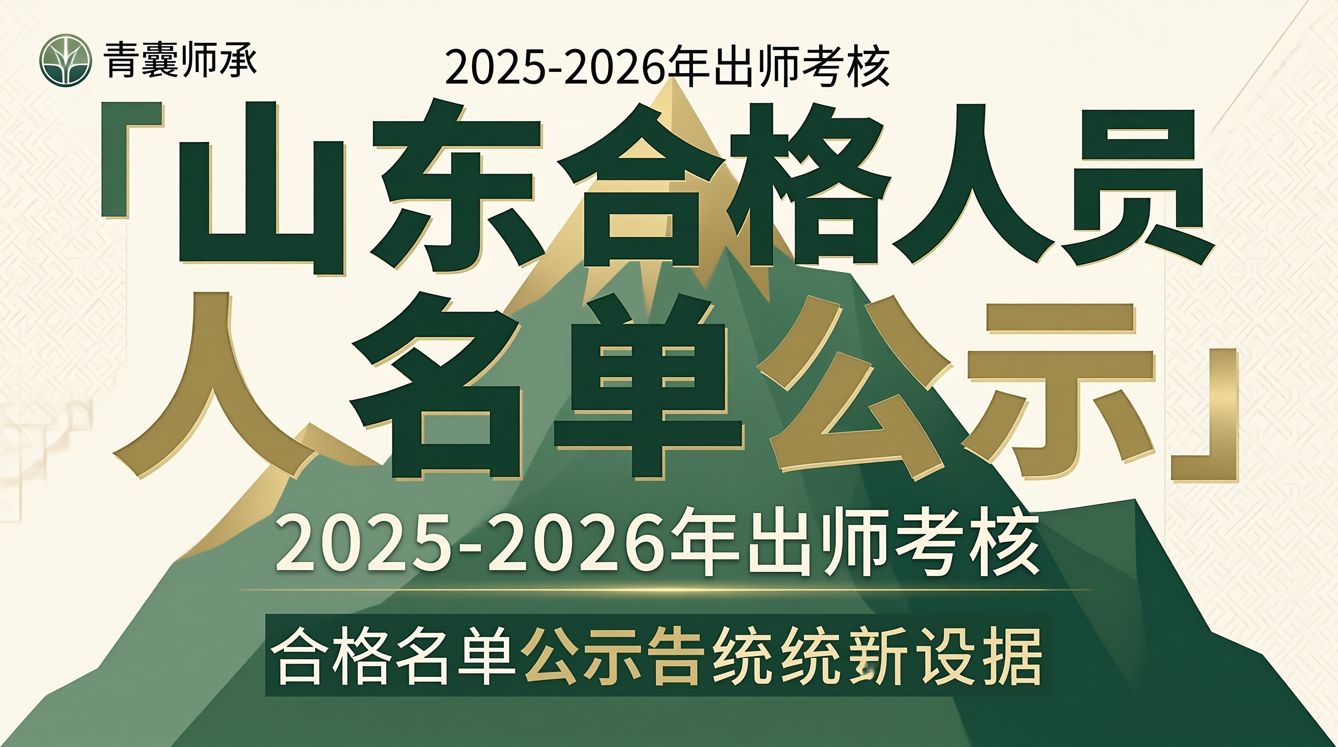 山东2025-2026年师承出师考核合格人员名单公示