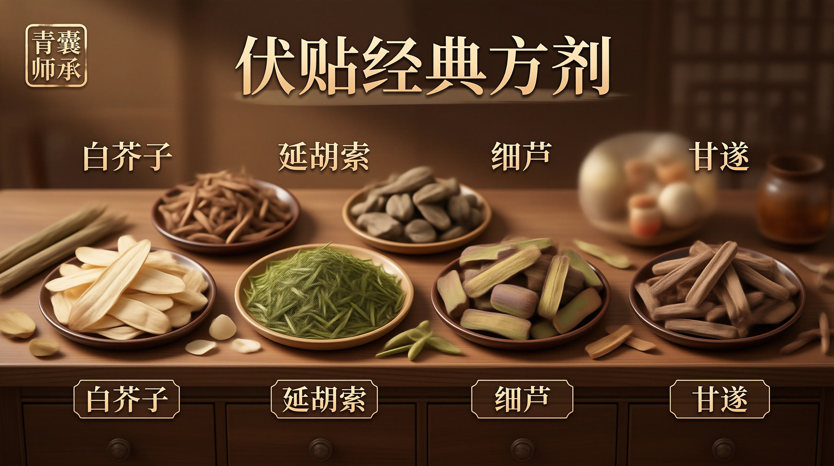 三伏贴的经典方剂配伍与穴位选择白芥子延胡索细辛甘遂组方原理