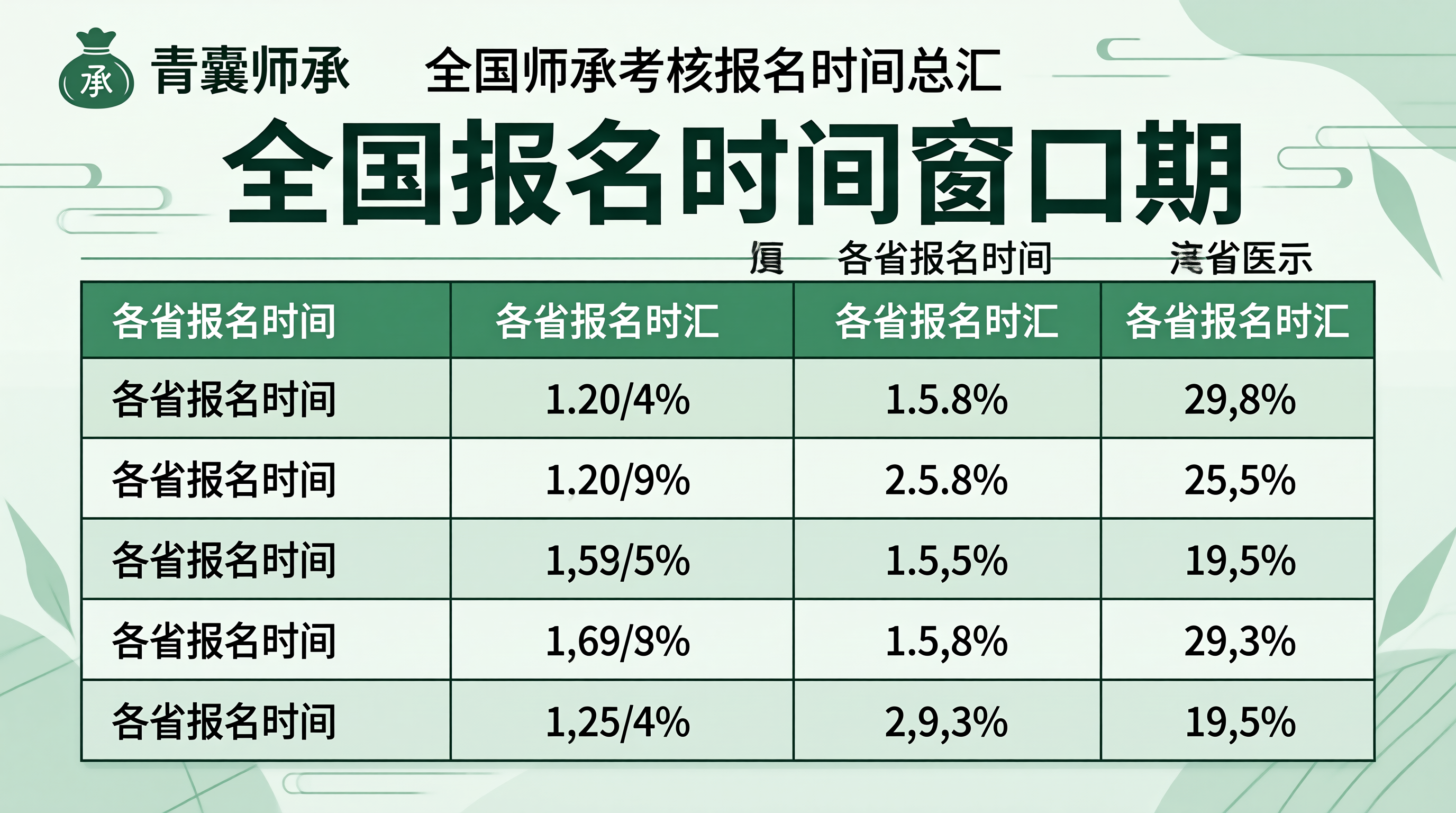 全国师承考核报名时间