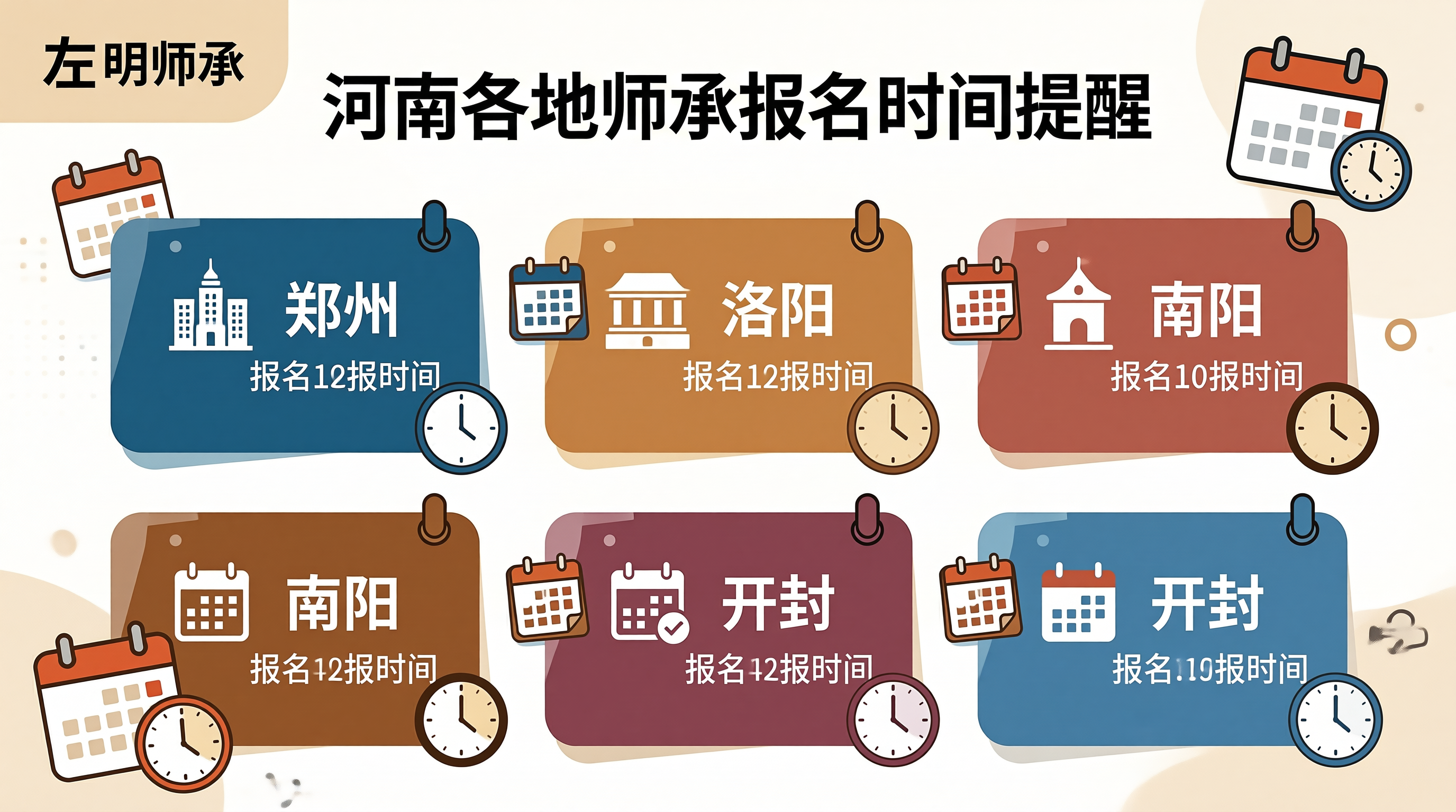 河南各地师承报名时间统一