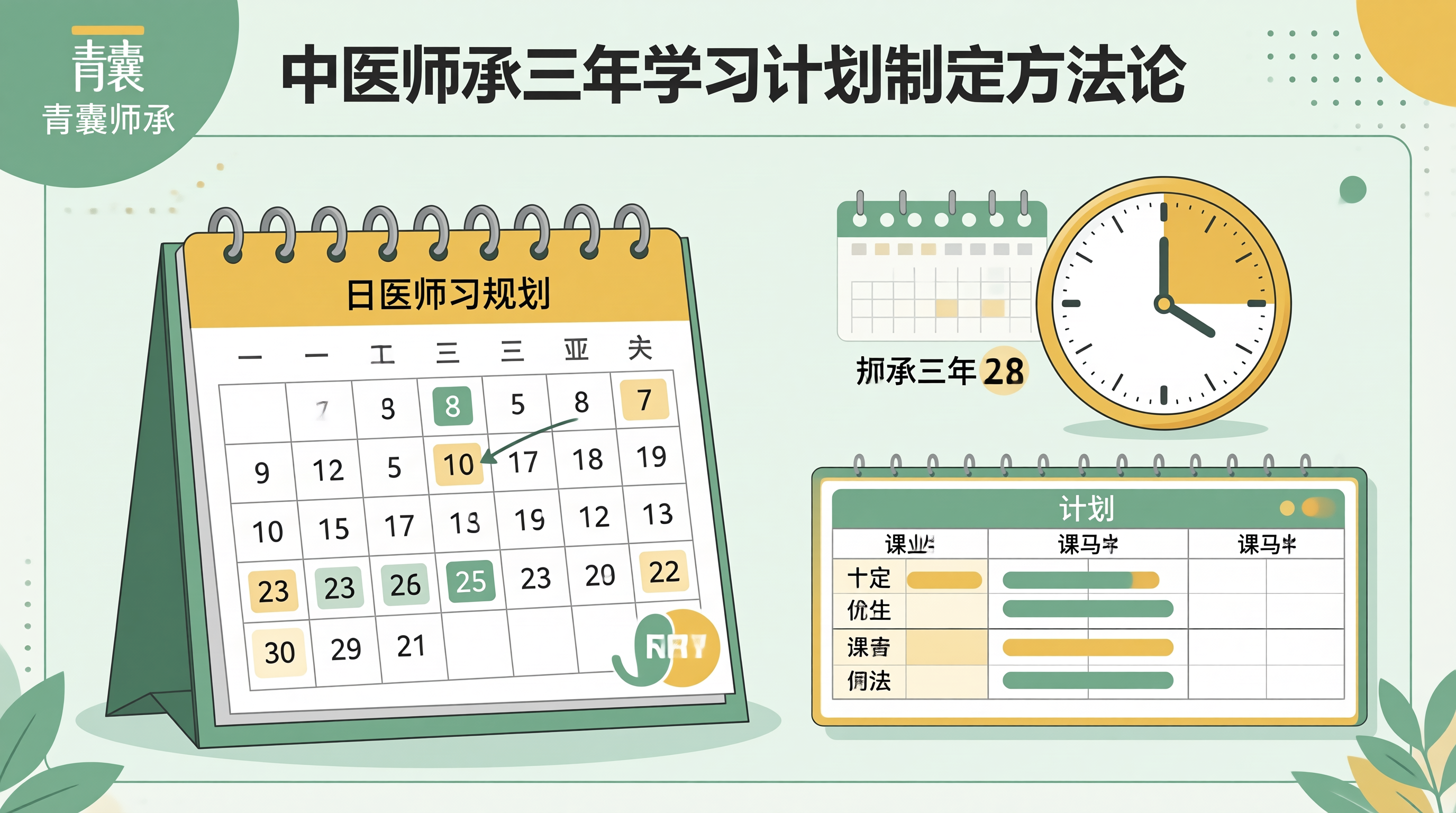 师承三年学习计划规划图