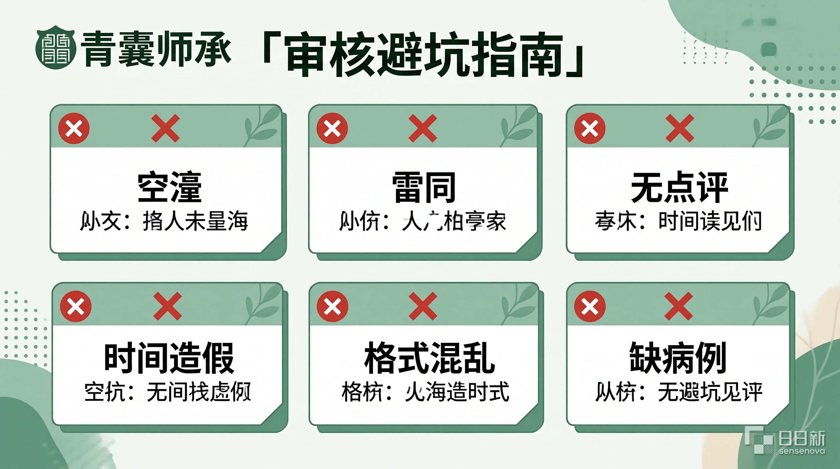审核避坑指南