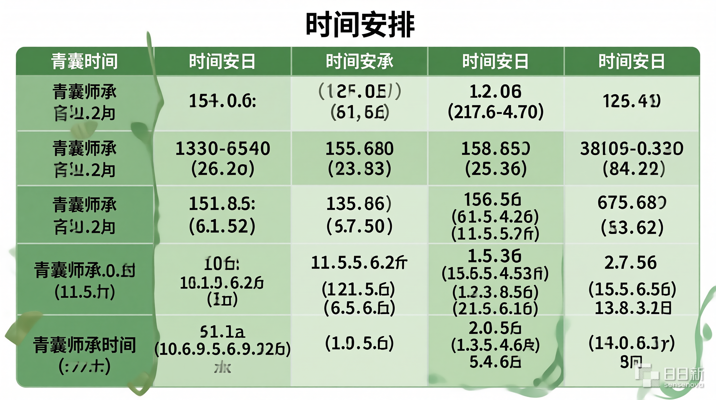 时间安排表