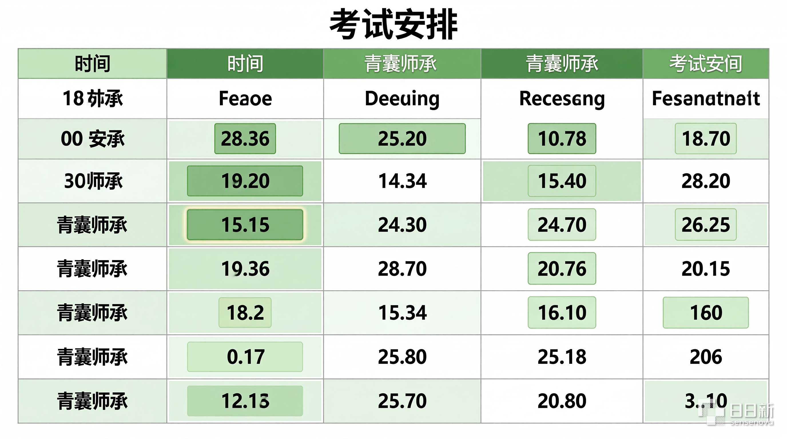 考核安排表