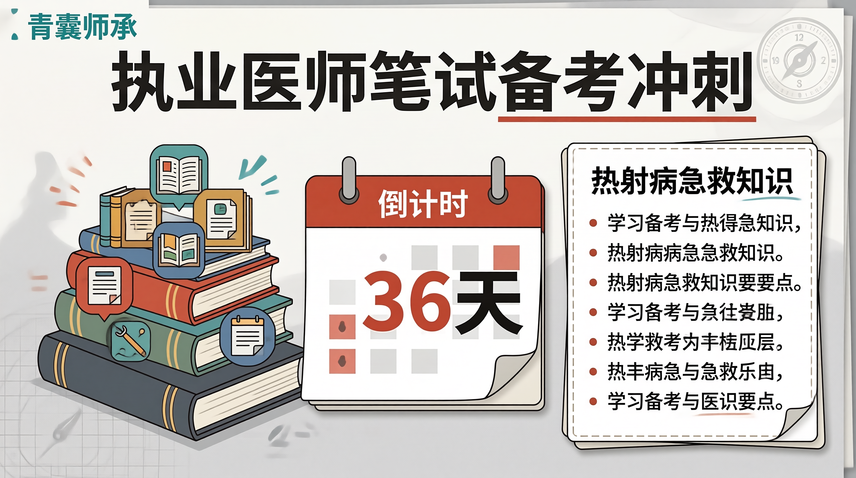 执业医师笔试倒计时36天中暑热射病急救